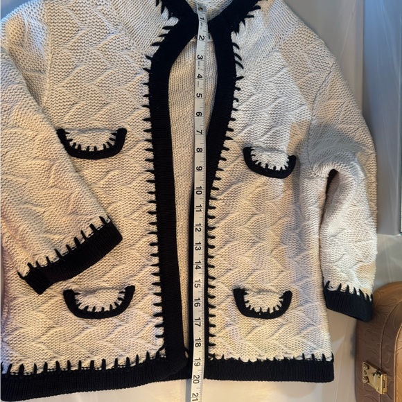 CAbi Cream Cardigan with Black Accents - Picture 7 of 7